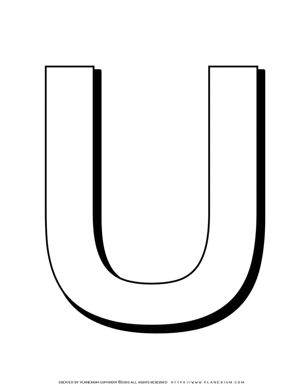 The Letter U Coloring Page