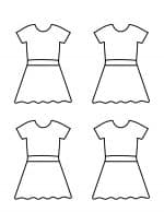 Dress Template - Four Dresses - FREE Printable | Planerium