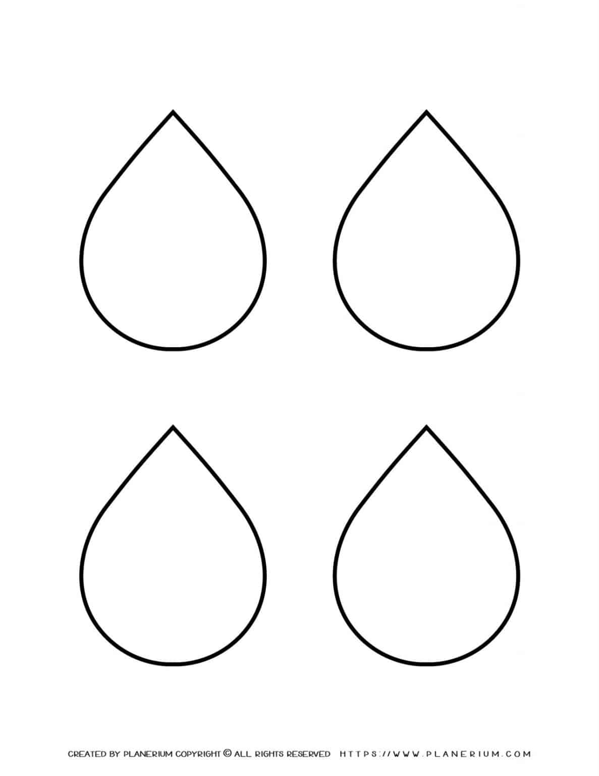Water Drops Template - Four Drops - Free Printables 