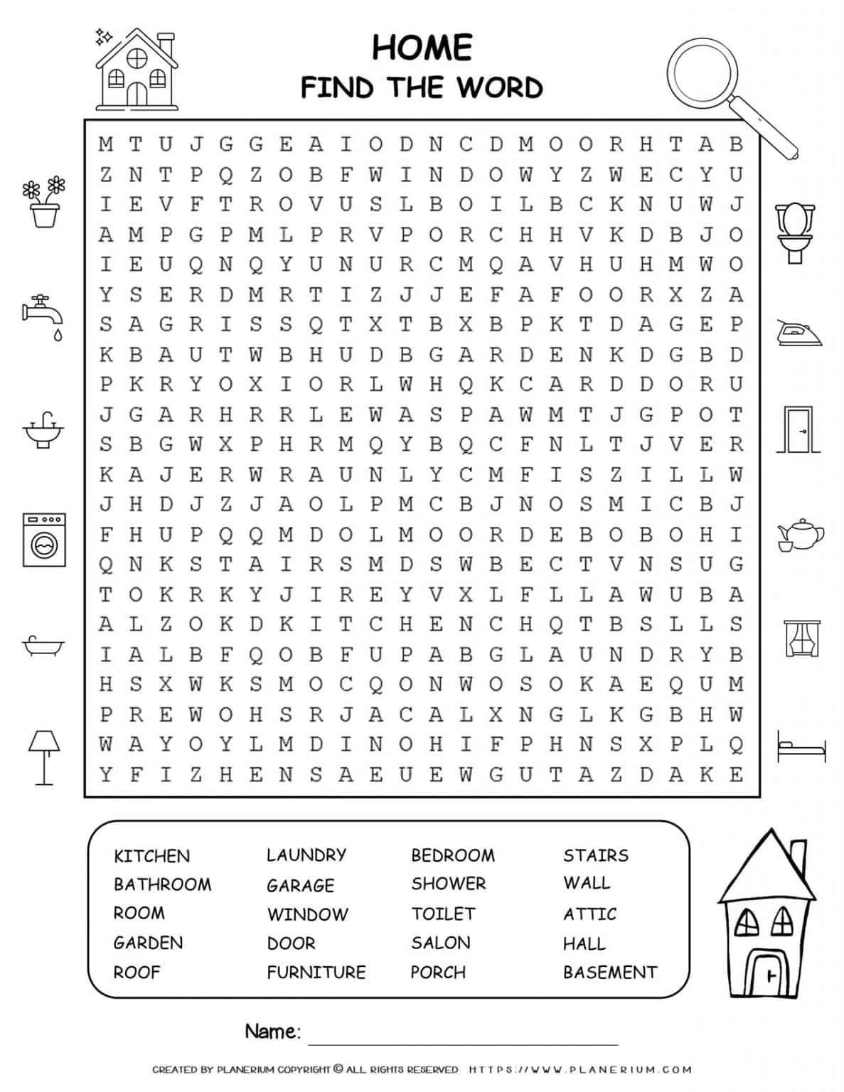 home word search planerium