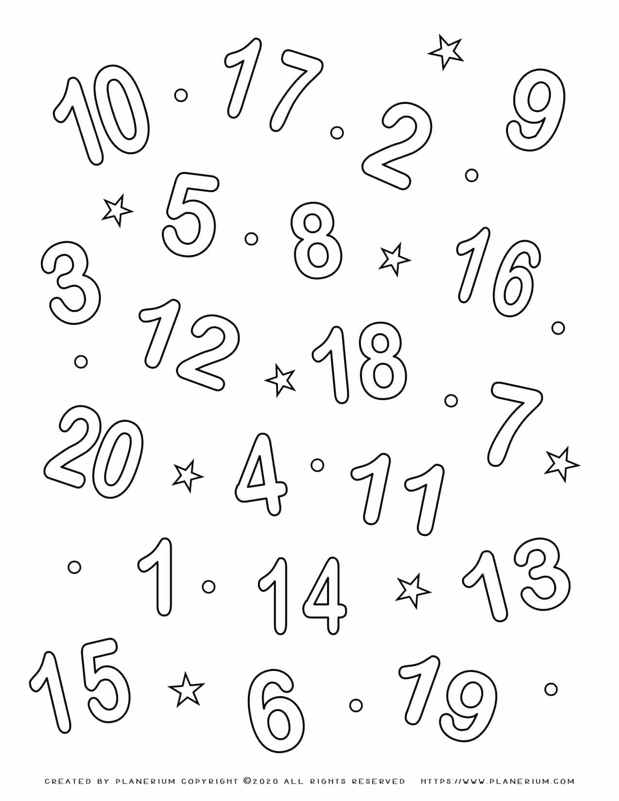 number coloring page 1 10