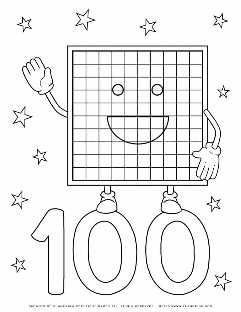 number coloring pages 100 free printables planerium