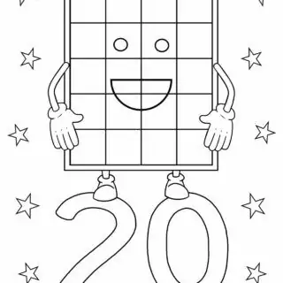 Numbers Coloring Pages - Number 20 | Planerium