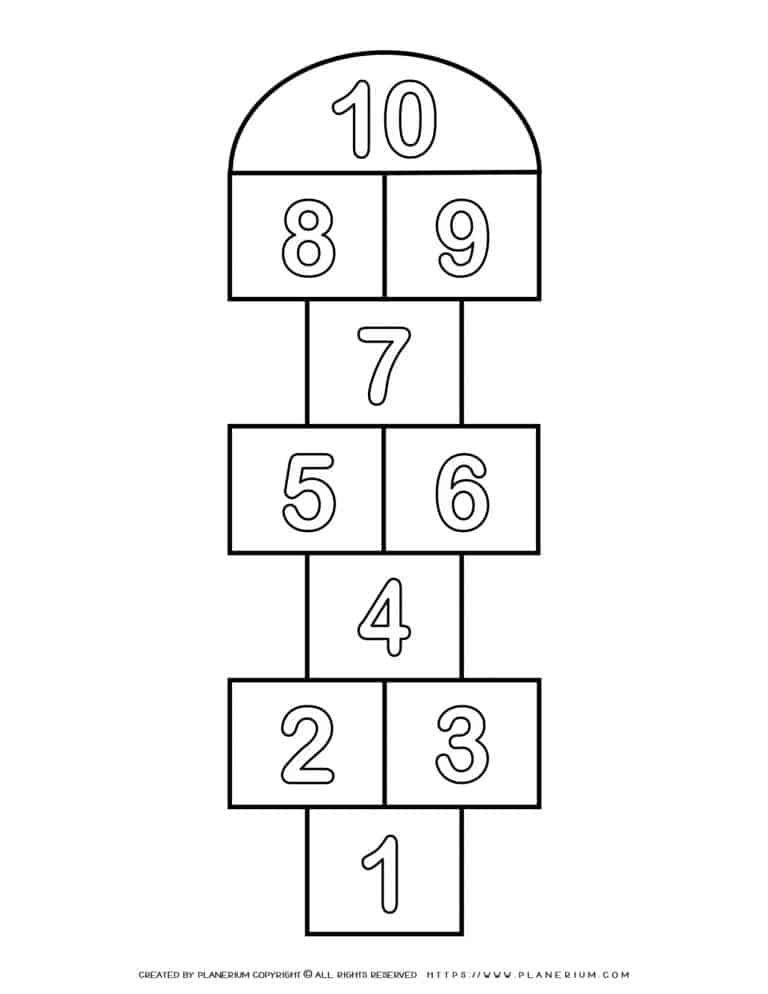 Numbers Game Board Template 1-10 | Free Printable | Planerium