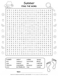 Summer Word Search Puzzle | Free printables | Planerium