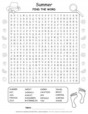 summer word search puzzle free printables planerium