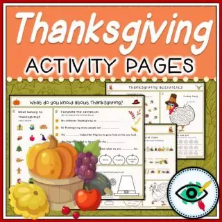 Thanksgiving - Printable Activity Pages - Featured Main | Planerium