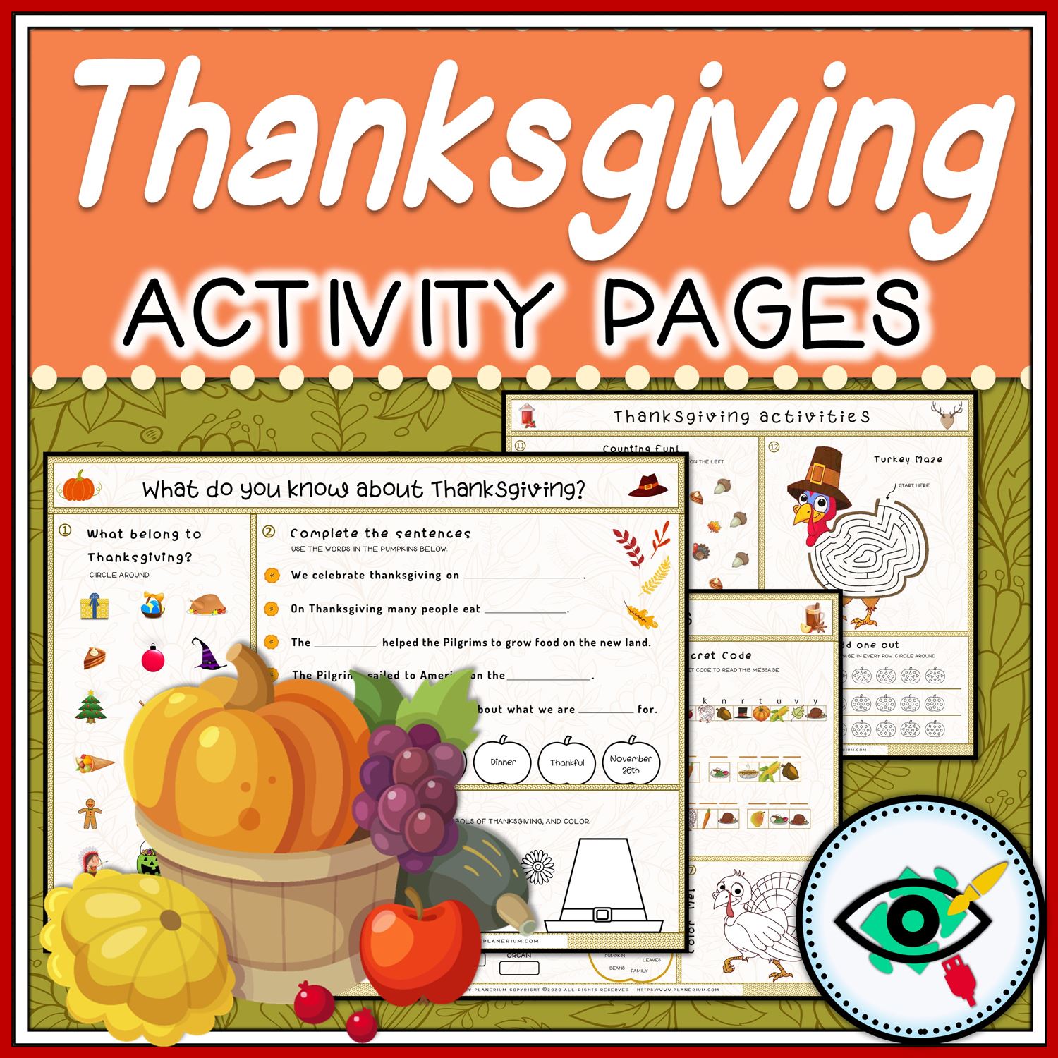 Thanksgiving Activity Pages - Printable Activities | Planerium