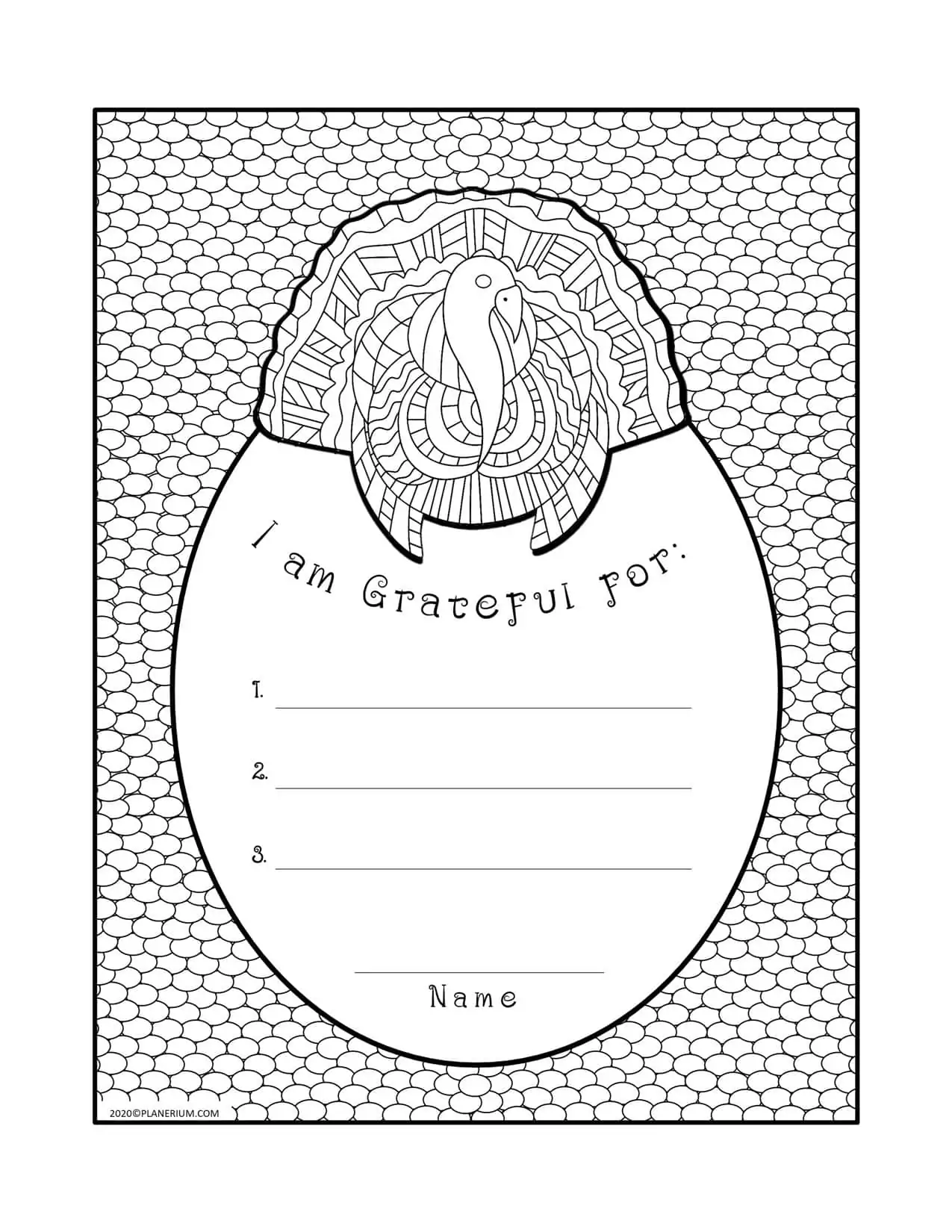 Thanksgiving Worksheets - Grateful List Card | Planerium