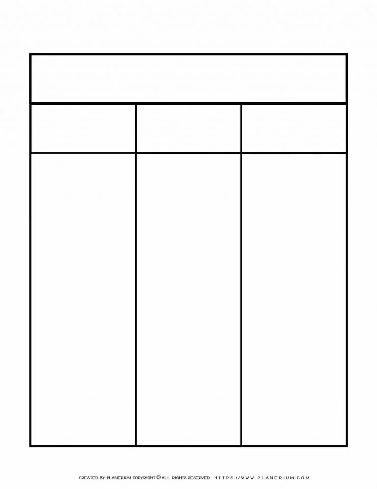 Chart with Three Columns and Two Rows