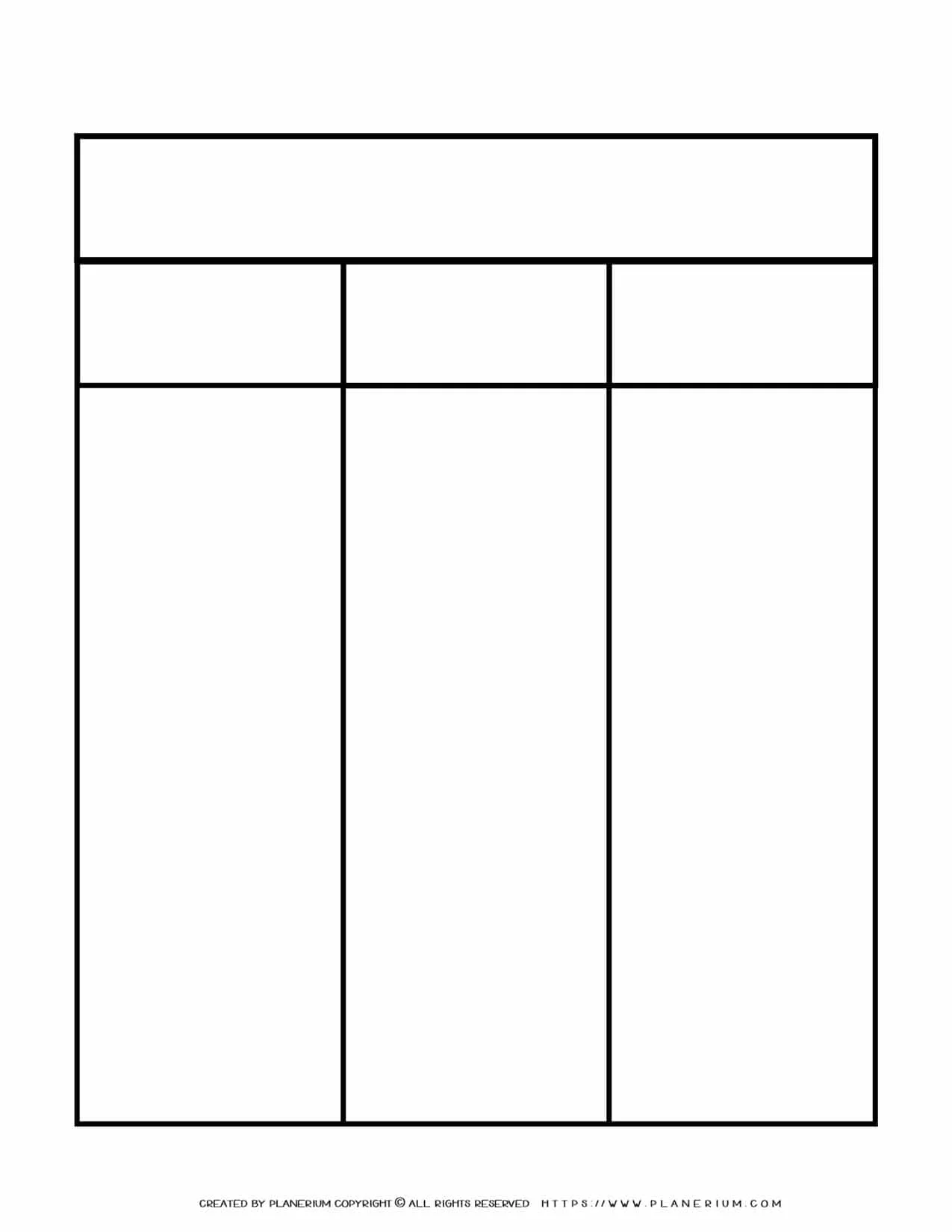 3 column chart template