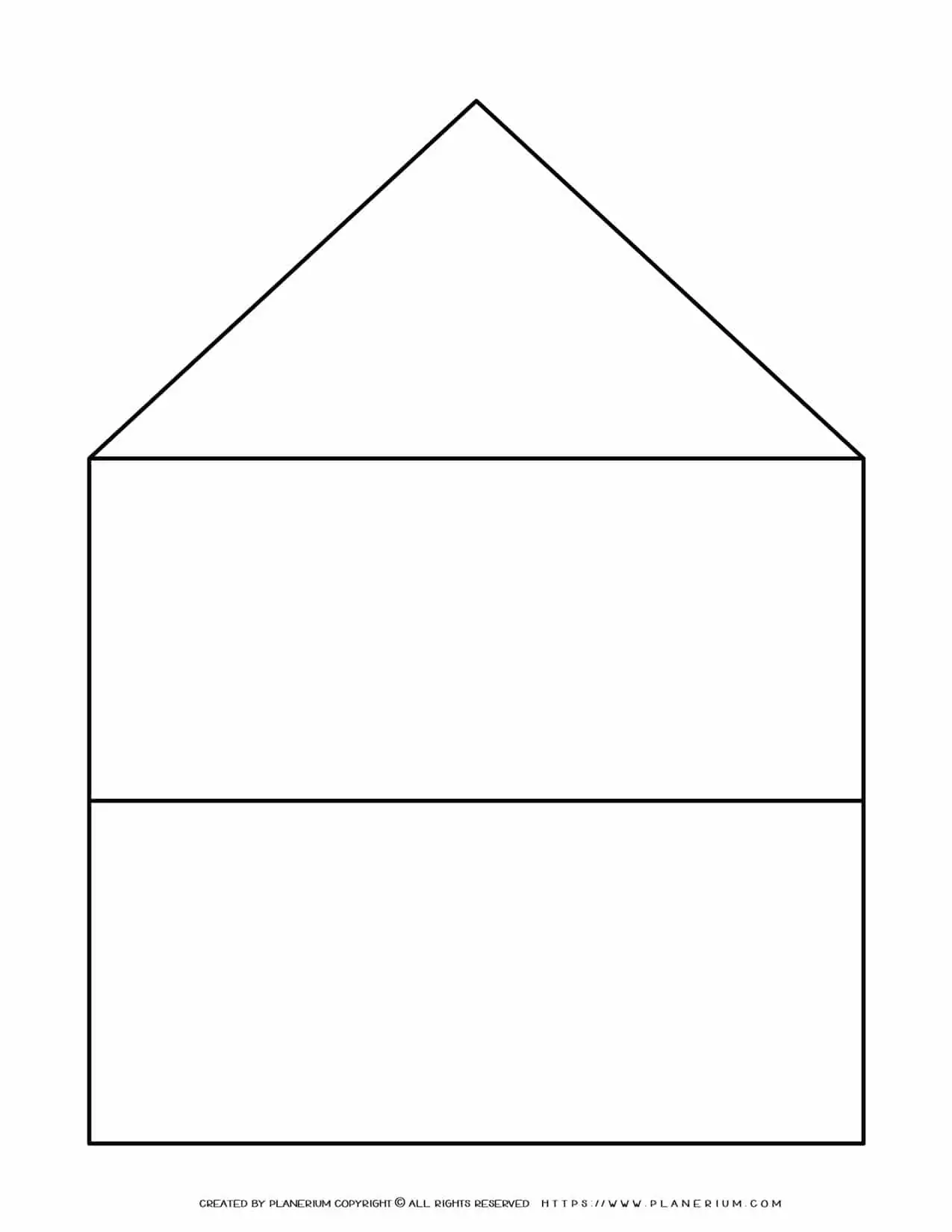 Graphic Organizer Templates - House Chart with Two Rows | Planerium