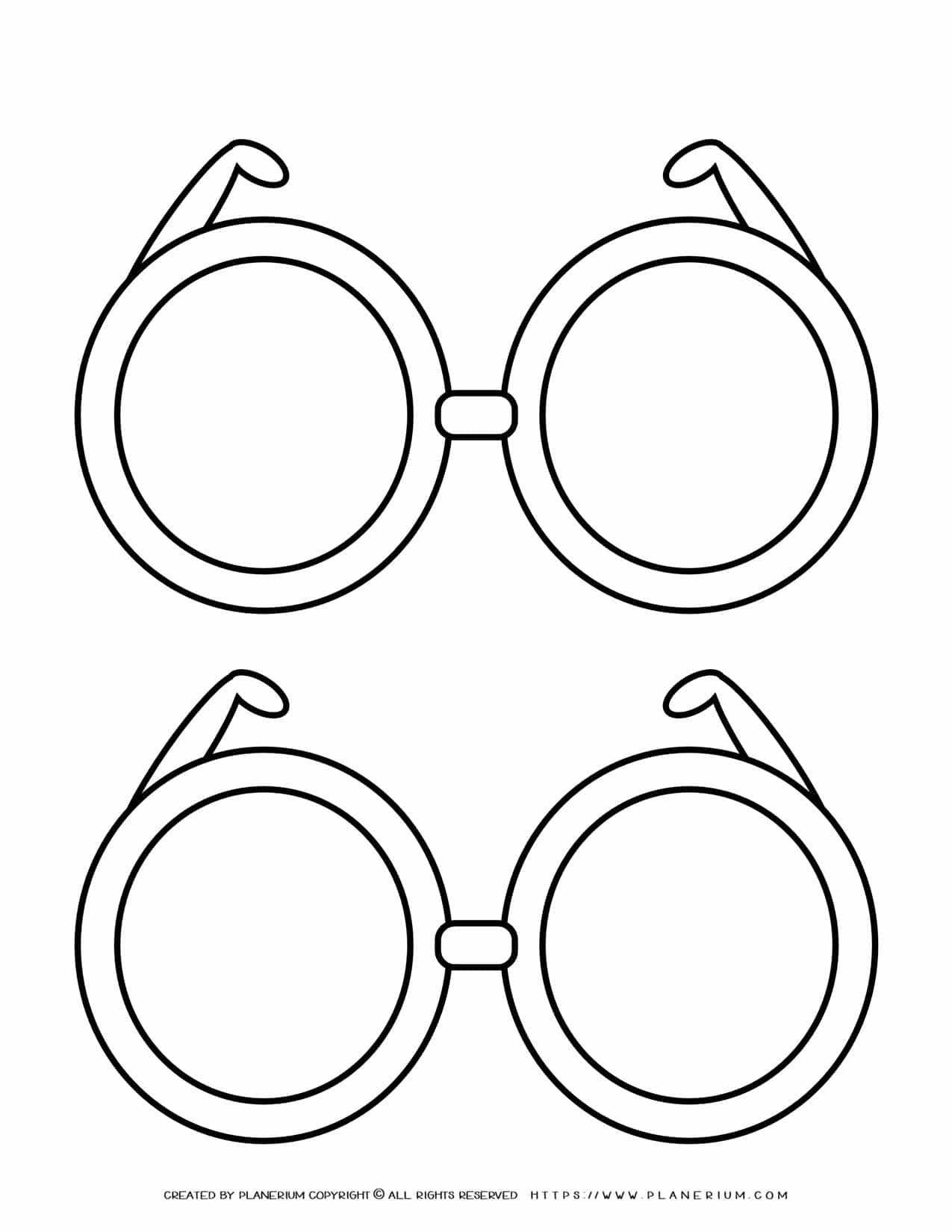 Sunglasses Drawing Template