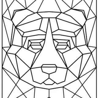 Animal Coloring Pages - Geometric Bear | Planerium