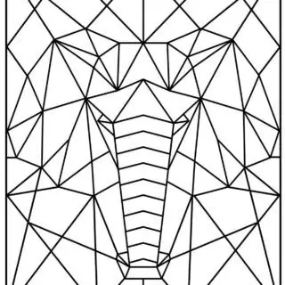 Animal Coloring Pages - Geometric Elephant | Planerium