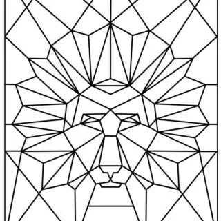 Animal Coloring Pages - Geometric Lion | Planerium