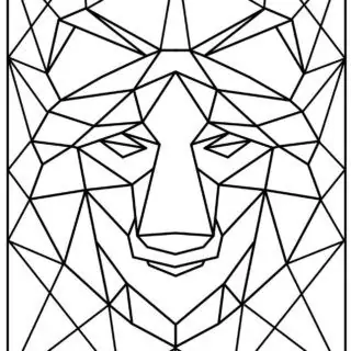 Animal Coloring Pages - Geometric Wolf | Planerium