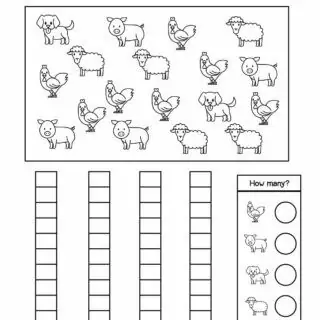 Counting Worksheets - Farm Animals | Planerium