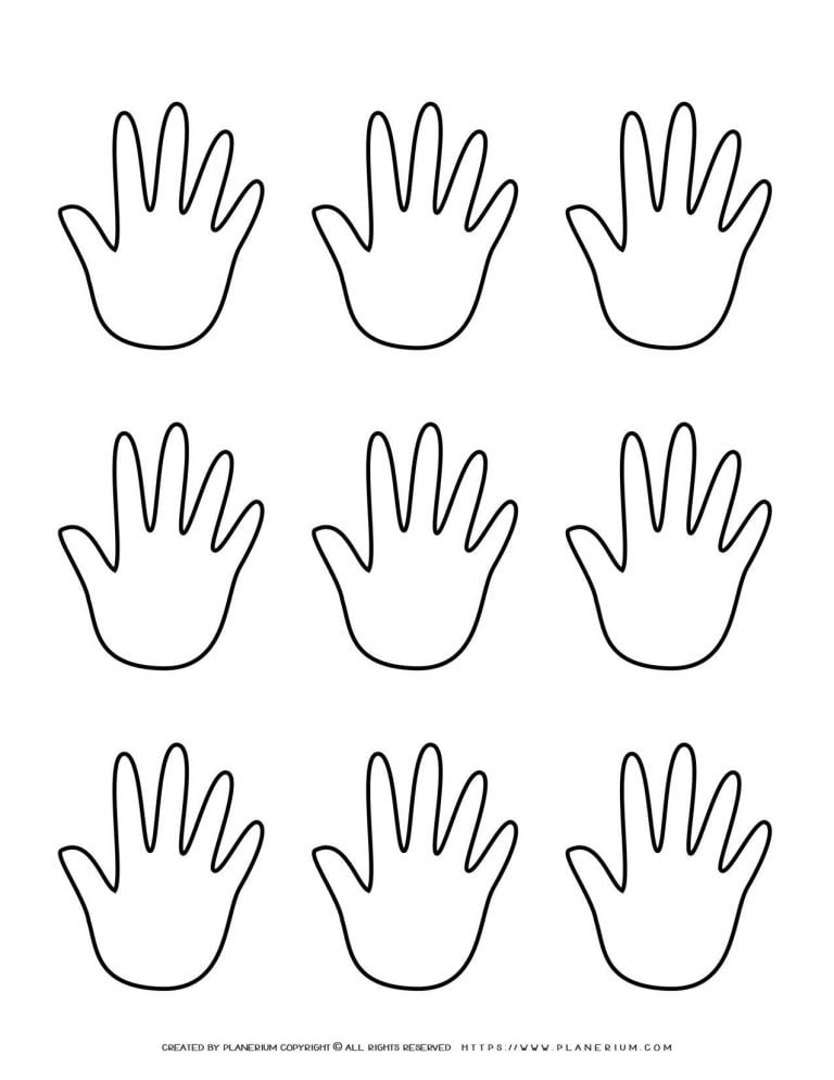 Customizable Hands Outline Template for Creative Fun