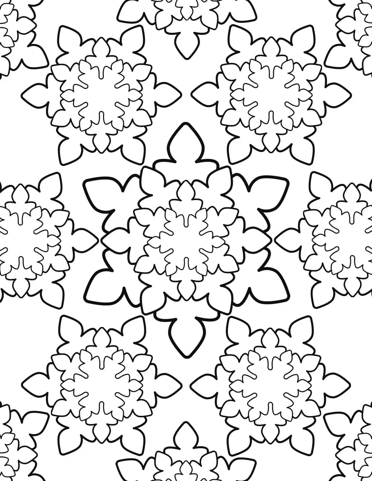 Adult Coloring Page - Snowflakes | Planerium