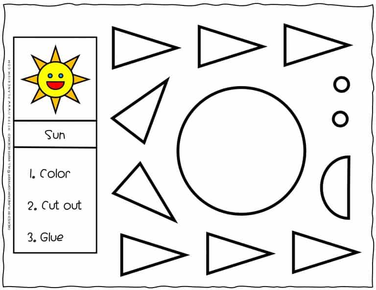 Cut and Glue Worksheet - Sun | Planerium