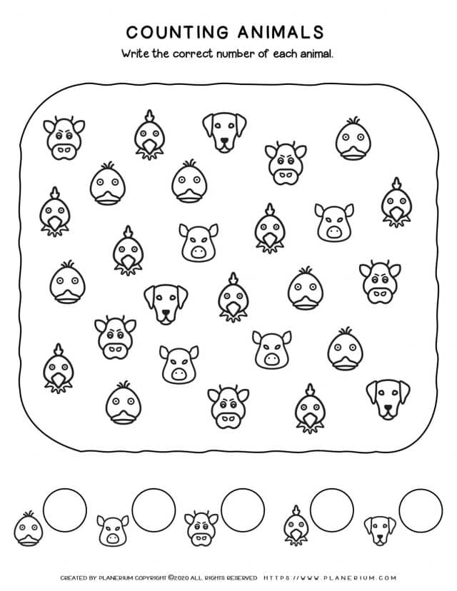 Farm Animals - Counting Animal Faces | Planerium