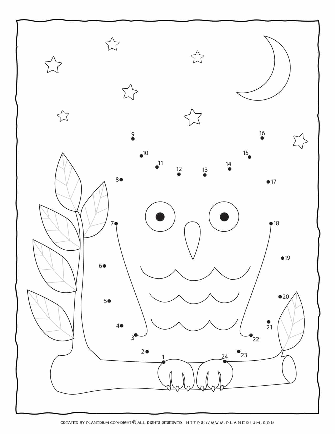 Free Printable Owl Dot To Dot