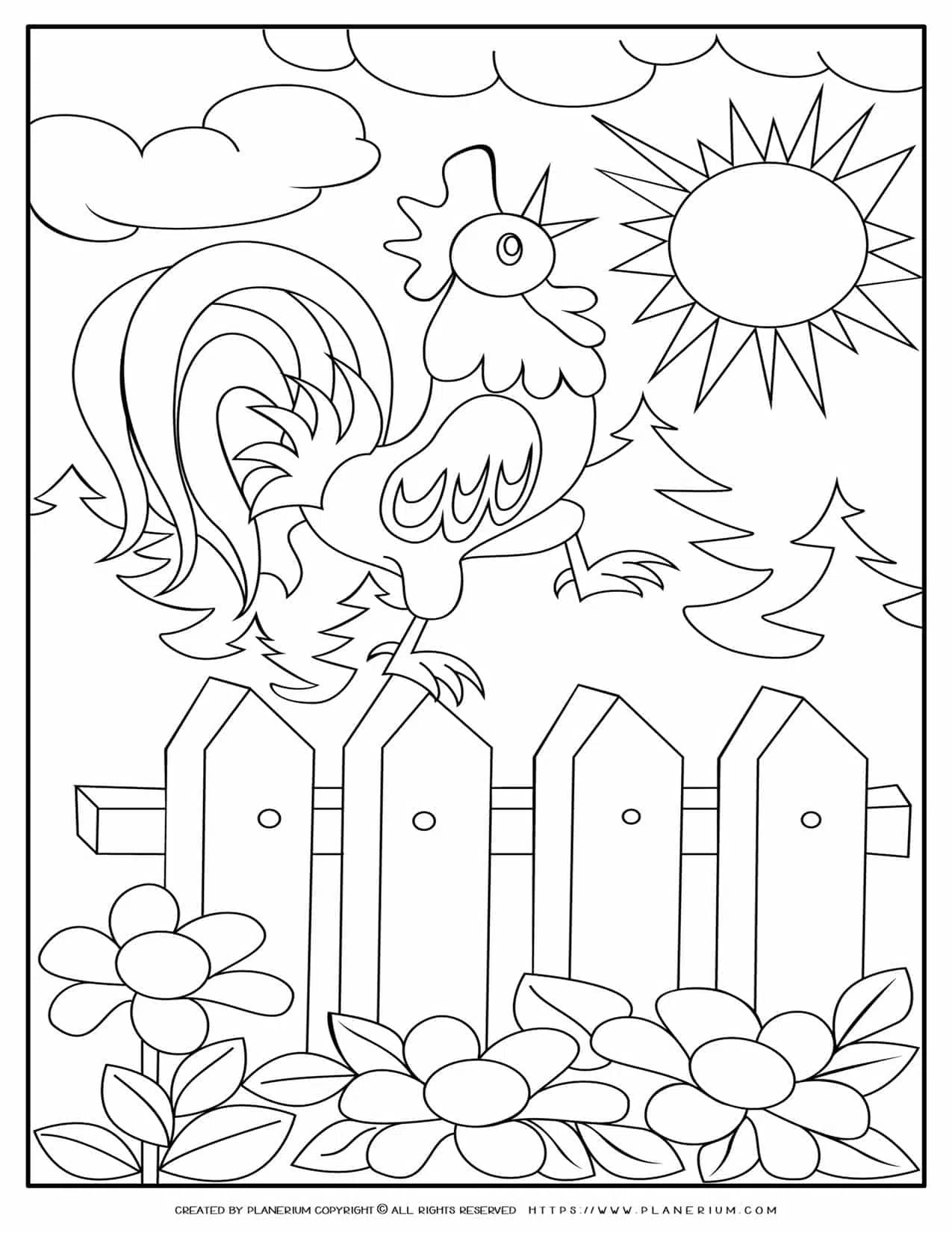 farm fence coloring page