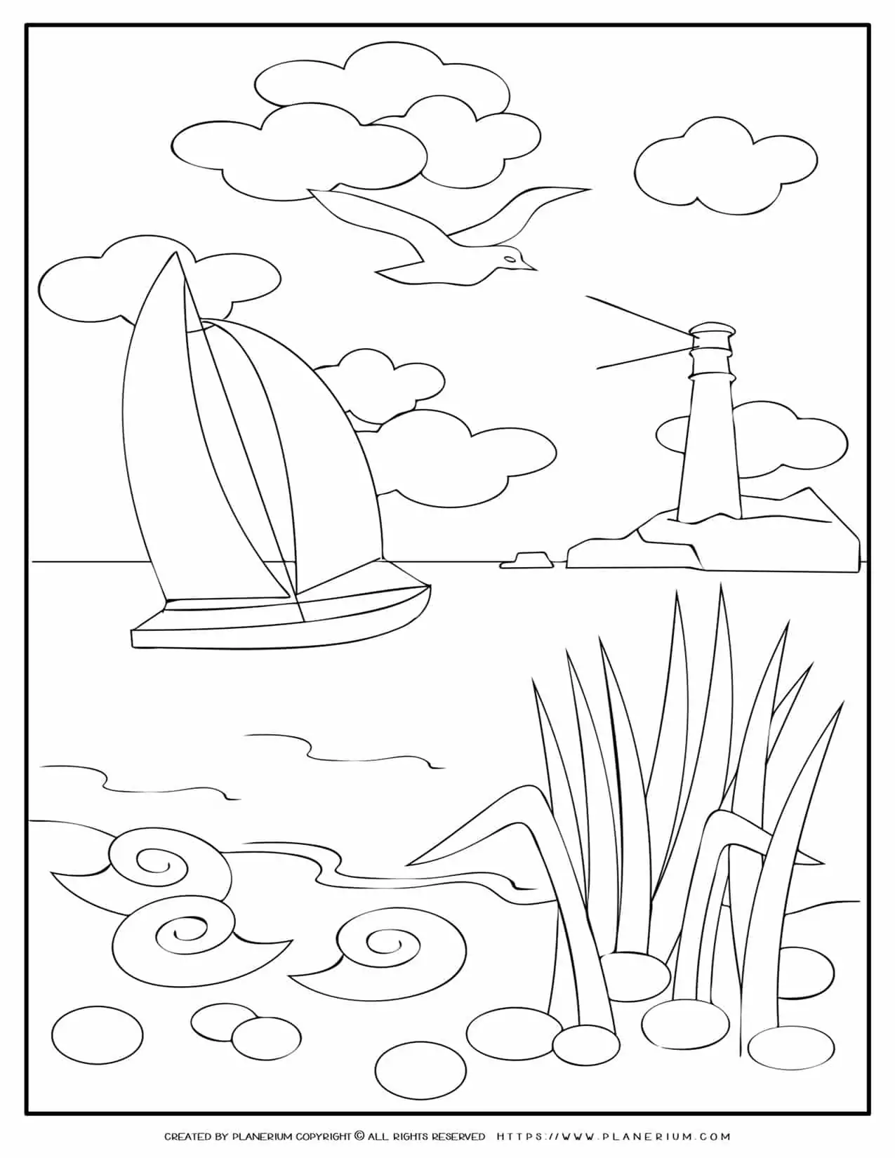 Sailboat - Summer Coloring Pages | Planerium