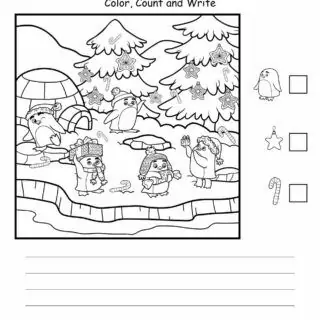 How Many Worksheet - Penguins In The Ice | Planerium