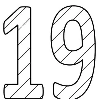 Numbers Coloring Pages - Decorated Nineteen | Planerium