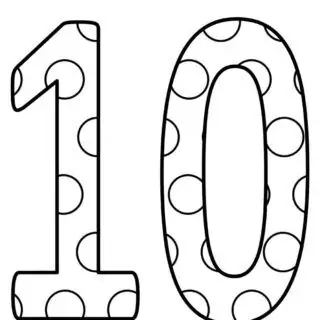 Numbers Coloring Pages - Decorated Ten | Planerium