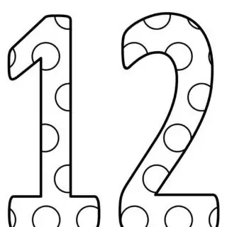 Numbers Coloring Pages - Decorated Twelve | Planerium