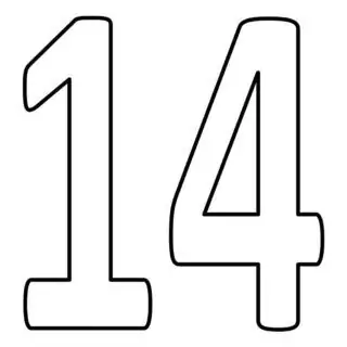 Numbers Coloring Pages - Fourteen | Planerium