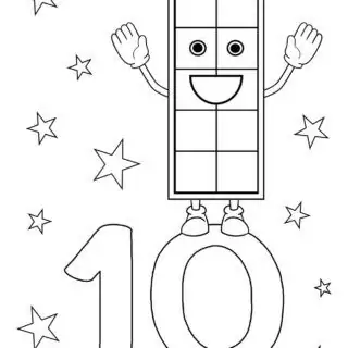Numbers Coloring Pages - Number Ten Smiley Blocks | Planerium