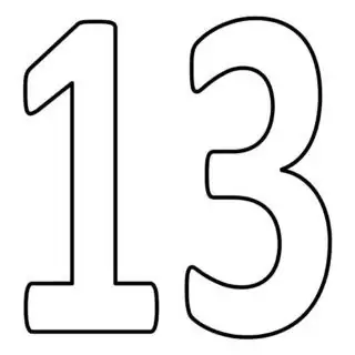 Numbers Coloring Pages - Thirteen | Planerium