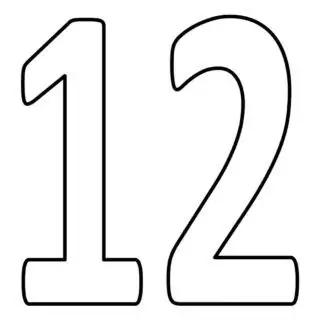 Numbers Coloring Pages - Twelve | Planerium