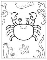 Sea Animals Coloring Page - Crab | Planerium