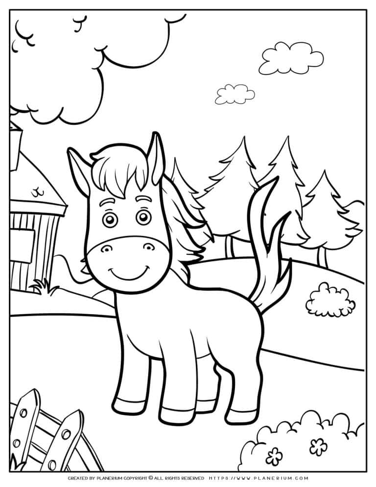 Animals Coloring Page - Horse | Planerium