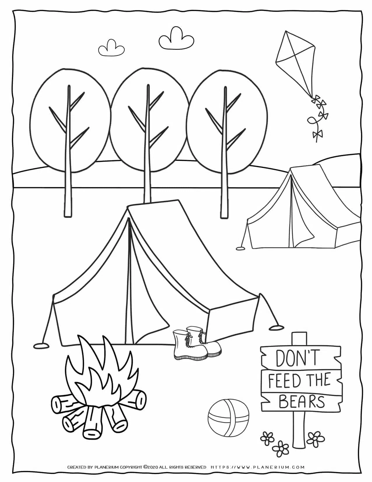 Family Camping Coloring Pages