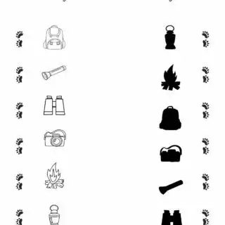 Camping Worksheet - Shadow matching | Planerium