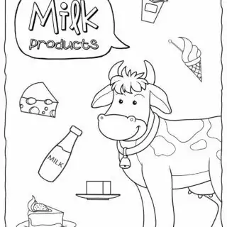 Food Coloring Page - Milk Products | Planerium