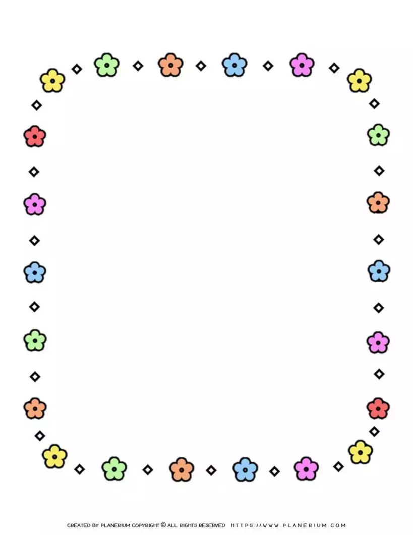 Page Border - Colorful Flowers | Planerium
