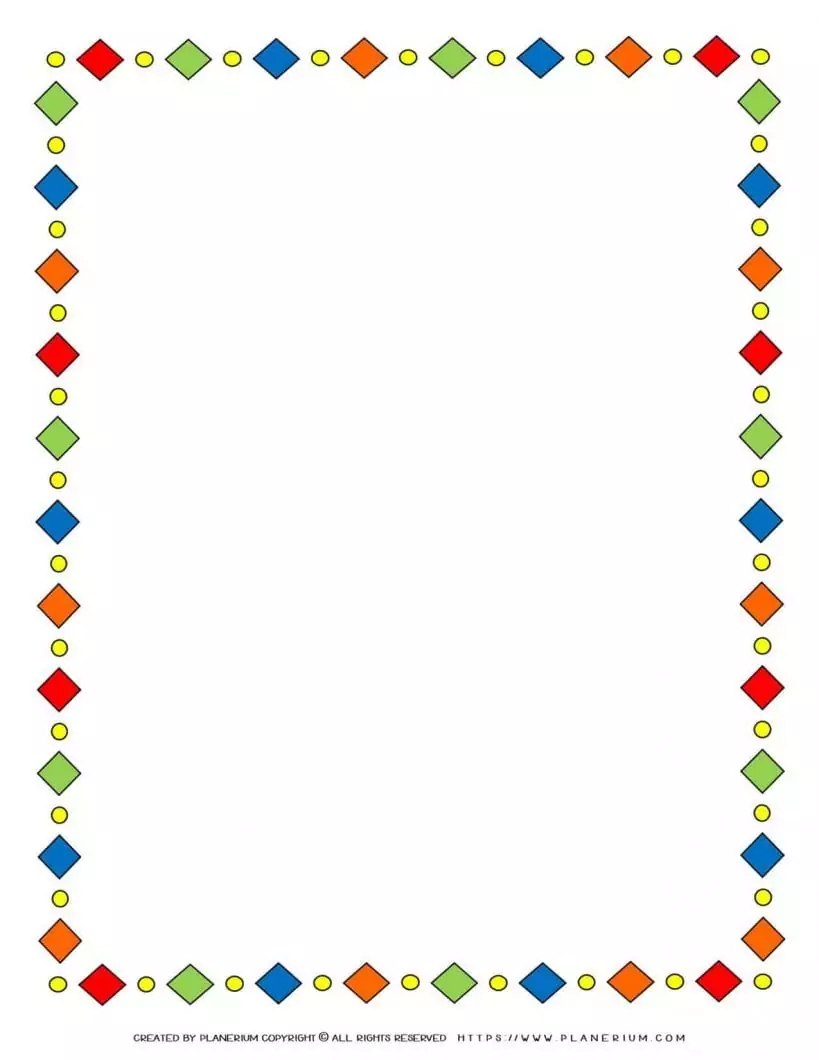 Page Border - Colorful Rhombus | Planerium