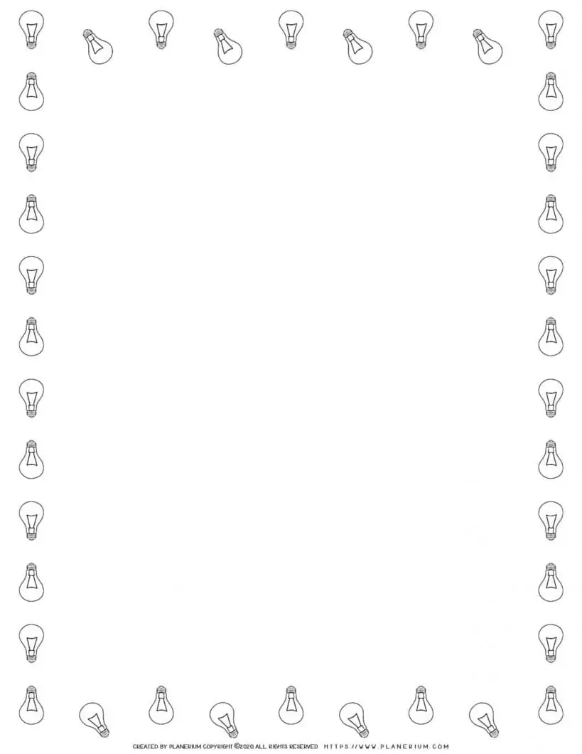 Page Border - Lightbulbs | Planerium
