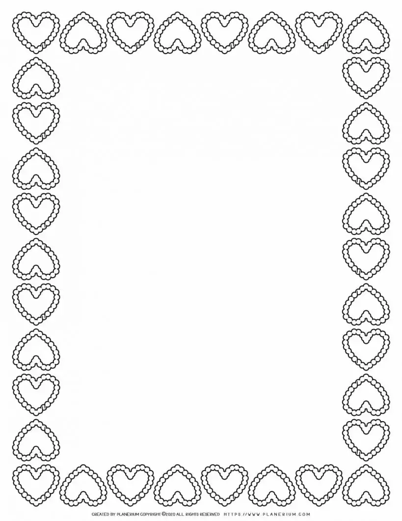Page Border - Snowflakes Hearts | Planerium