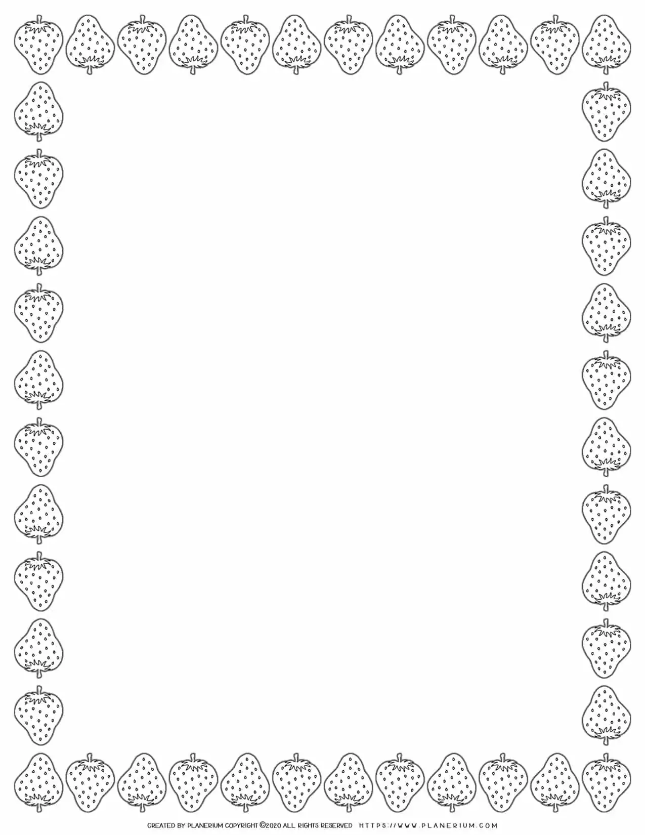 Page Border - Strawberries | Planerium