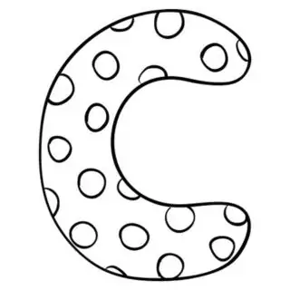 English Alphabet - Capital C with Pattern - Coloring Page | Planerium