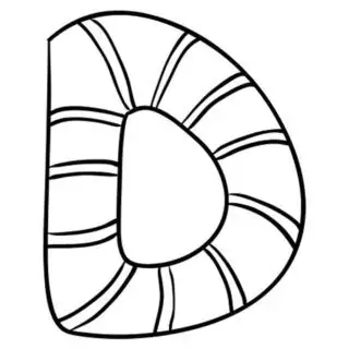 English Alphabet - Capital D with Pattern - Coloring Page | Planerium