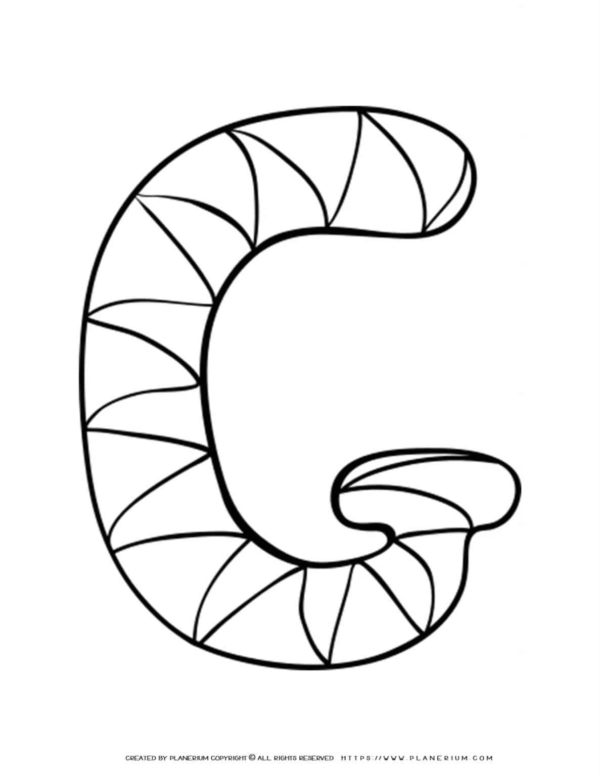 english alphabet capital g with pattern coloring page planerium